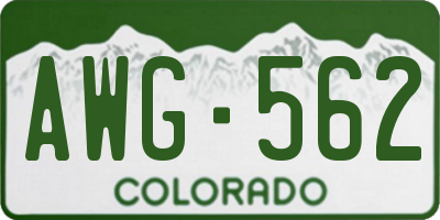 CO license plate AWG562
