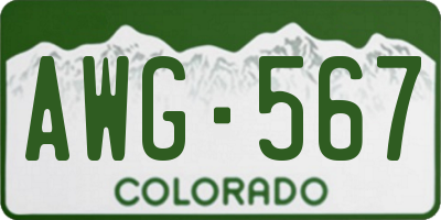 CO license plate AWG567