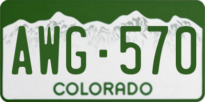 CO license plate AWG570