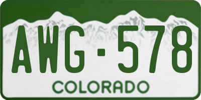 CO license plate AWG578