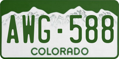 CO license plate AWG588