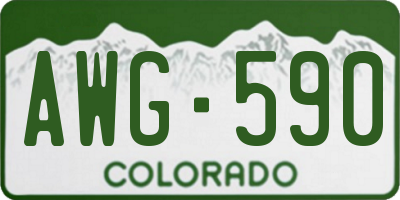 CO license plate AWG590