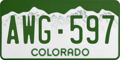 CO license plate AWG597