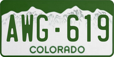 CO license plate AWG619