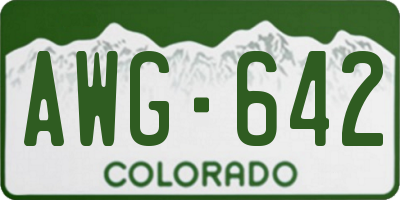 CO license plate AWG642