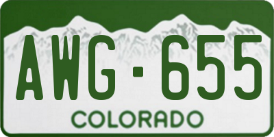 CO license plate AWG655