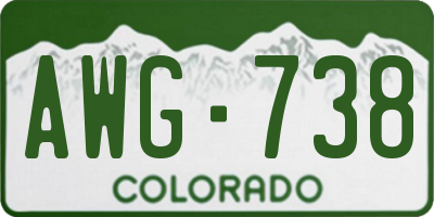 CO license plate AWG738