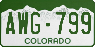 CO license plate AWG799