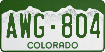 CO license plate AWG804