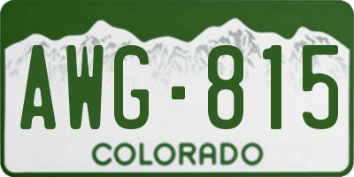 CO license plate AWG815