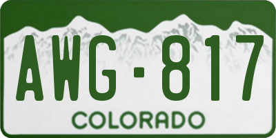 CO license plate AWG817