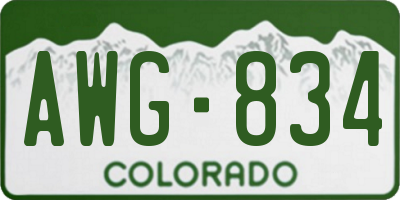 CO license plate AWG834
