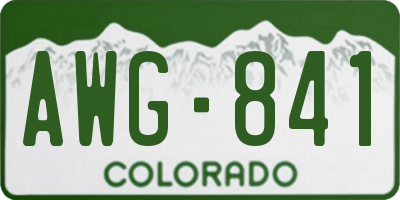CO license plate AWG841