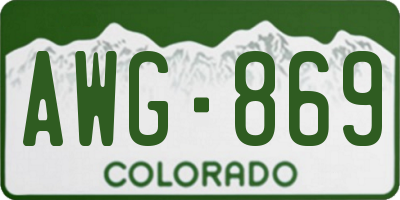 CO license plate AWG869