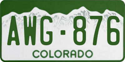 CO license plate AWG876