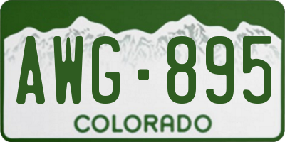CO license plate AWG895
