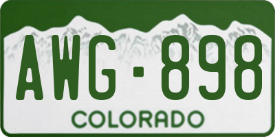CO license plate AWG898