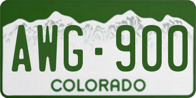 CO license plate AWG900