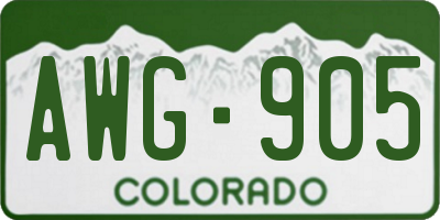 CO license plate AWG905