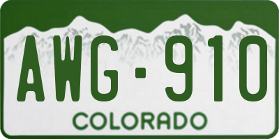CO license plate AWG910
