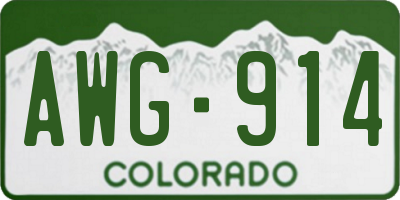 CO license plate AWG914