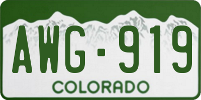 CO license plate AWG919