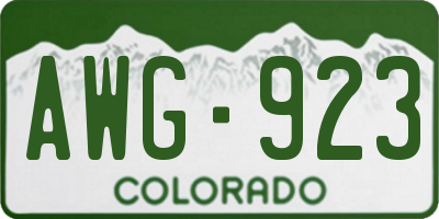CO license plate AWG923
