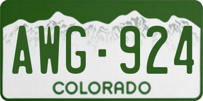 CO license plate AWG924