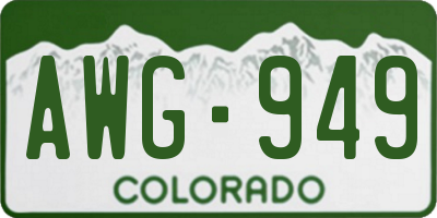 CO license plate AWG949