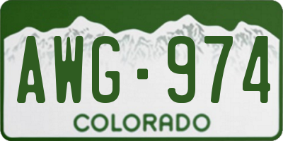 CO license plate AWG974