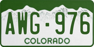 CO license plate AWG976