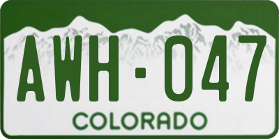 CO license plate AWH047