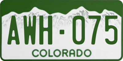 CO license plate AWH075