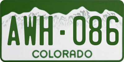 CO license plate AWH086