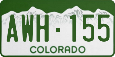 CO license plate AWH155