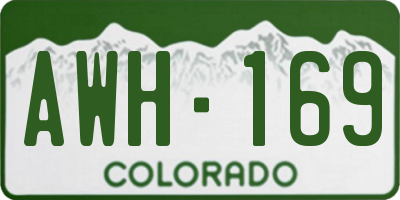 CO license plate AWH169