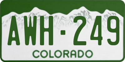 CO license plate AWH249