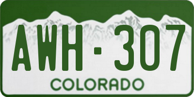 CO license plate AWH307