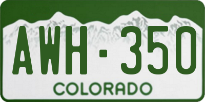 CO license plate AWH350