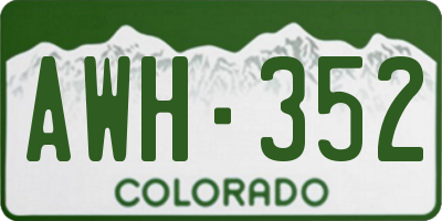 CO license plate AWH352