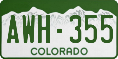 CO license plate AWH355