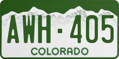 CO license plate AWH405