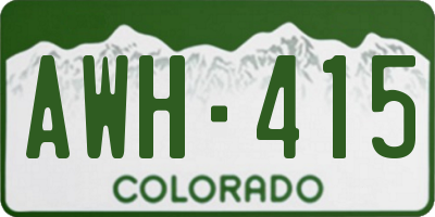 CO license plate AWH415