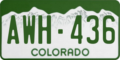 CO license plate AWH436