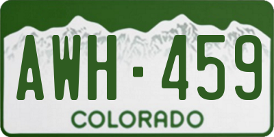 CO license plate AWH459