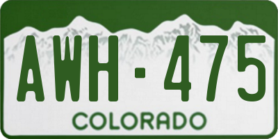 CO license plate AWH475