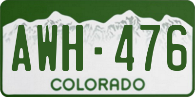 CO license plate AWH476