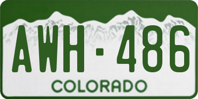 CO license plate AWH486