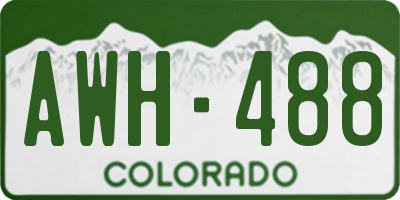 CO license plate AWH488