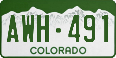 CO license plate AWH491